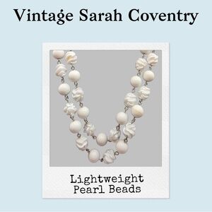 Vintage Sarah Coventry Long Pearlized Bead Necklace ✨ 30”